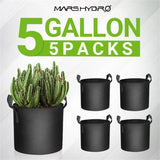 Mars Hydro 5 แกลลอนผ้า Grow Pot Plant คอนเทนเนอร์ (5 แพ็ค)